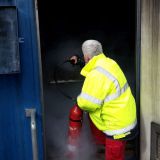 Brandbekämpfung im Simulationscontainer