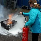 Einsatz unterschiedlicher Feuerlöscher